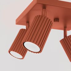 Sollux SL.1640 - Bodové svietidlo KARBON 4xGU10/10W/230V červená