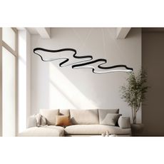 LED luster na lanku DUPLE ARTISAN LED/80W/230V 4000K čierna