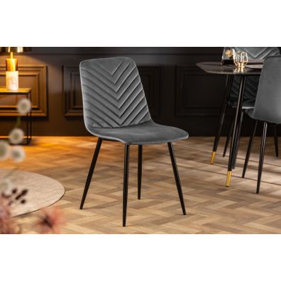 Estila Retro moderná jedálenská stolička Forisma so sivým zamatovým poťahom 87cm