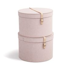 Svetloružové kartónové úložné boxy v súprave 2 ks s vekom/dekoratívne ø 37,5x25 cm Rut Restore Paper Laminate – Bigso