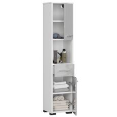 Kúpeľňová skrinka Fin 2D 1SZ 1W biela/metalic lesk