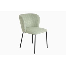 Estila Dizajnová retro jedálenská stolička Olive v jemnej pastelovej zelenej farbe s čiernymi nožičkami 75 cm