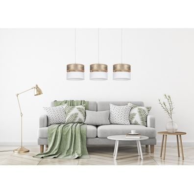 Luster na lanku LIMA 3xE27/60W/230V zlatá/biela