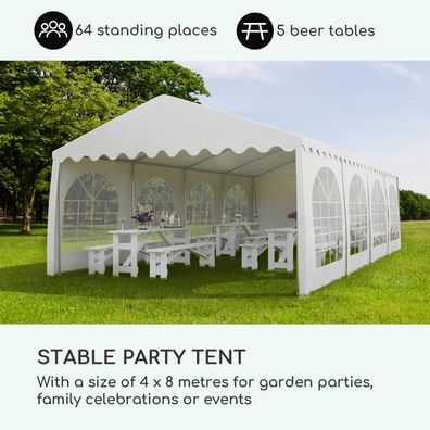Blumfeldt Sommerfest, párty stan, 4 x 8 m, 500 g/m², PVC, nepremokavý, pozinkovaný