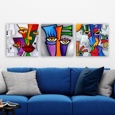 Hanah Home Súbor obrazov ABSTRACT FACE viacfarebný