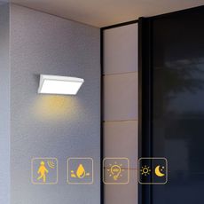 Brilagi-LED Vonkajšie nástenné sviet. so senzorom TRIANGLE LED/20W/230V biela IP65