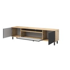 TV stolík RTV Agnes - čierne nohy Dub artisan/čierna