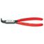 Kliešte na poistné krúžky 130 mm, vnútorne zahnuté. Knipex - 44 21 J11 - DIN 5256 D. Leštené, potiahnuté plastom