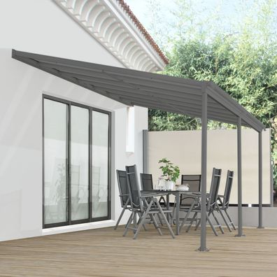 Záhradná hliníková pergola s polykarbonátom 4 x 3 m | šedá