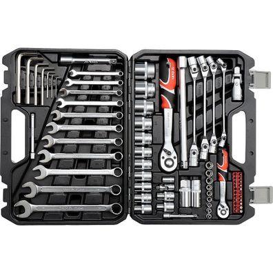 Gola sada s kľúčmi 1/4" a 1/2", 77 dielov - YT-38781