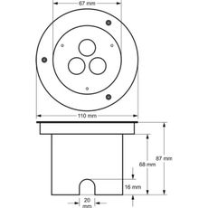 LED Vonkajšie nájazdové svietidlo SIBAR 3xLED/1W/230V IP67 4000K