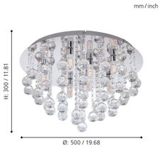 Eglo 79516-LED Kúpeľňové stropné svietidlo MONTEPRANDONE 8xG9/3W/230V IP44 chróm