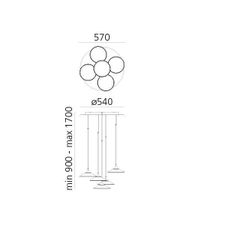 Artemide 0355030A - LED Stm. luster na lanku ORSA CLUSTER LED/37W/230V 3000K