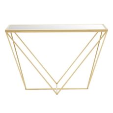 Konzolový stolík so sklenenou doskou v zlatej farbe 40x120 cm Farran – Premier Housewares