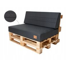 Golden Garden Paletové sedenie GG82 - podsedák a vankúš 120cm x 80cm x 15cm prešívaný eco koža čierna