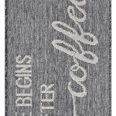 Hanse Home Collection koberce Behúň Cucina Life Begins After Coffee 105627 Grey Cream - 92x150 cm