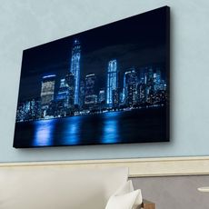 Wallity Obraz s LED osvetlením NOČNÉ MESTO 45 x 70 cm