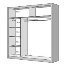 KONDELA Craft 203 šatníková skriňa s posuvnými dverami čierna / dub craft