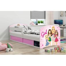 Interbeds LUKI 1 Jednolôžková detská posteľ 80x160 biela Dievčatká