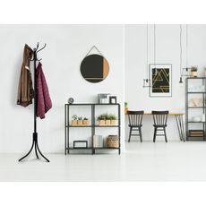 ModernHome Čierny stojaci vešiak na oblečenie - 16 háčikov