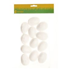 Súprava polystyrénových vajíčok v. 6 cm, 12 ks v balení