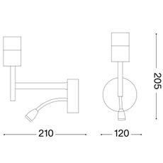 Ideal Lux - LED Flexib. lampa s montúrou SET UP 1xE27/42W+LED/3W/230V USB chróm