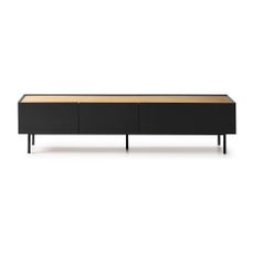 Čierny/v prírodnej farbe TV stolík v dekore duba 180x45 cm Arista – Teulat