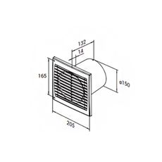 Ventilátor 150 S AXIALNI 9301