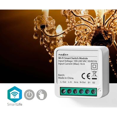 Nedis WIFIWMS10WT - Inteligentný spínač SmartLife Wi-Fi 230V