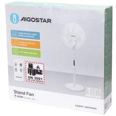 Aigostar stojanový ventilátor 60W/230V biely s DO