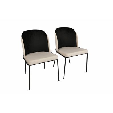 Súprava jedálenských stoličiek Dore Black and Cream, 2 ks, 2 ks
