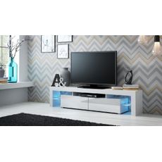 CAMA MEBLE Solo tv stolík biela / biely lesk