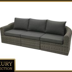 Deokork Ratanová lavica pre 3 osoby BORNEO LUXURY (sivá)