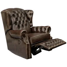 indickynabytok.sk - Elektrické polohovacie kreslo Chesterfield Stunning z pravej hovädzej kože Brown