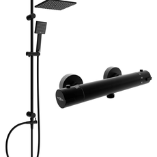 Sprchový set MEXEN Tord - termostatická sprchová baterie Kai černý