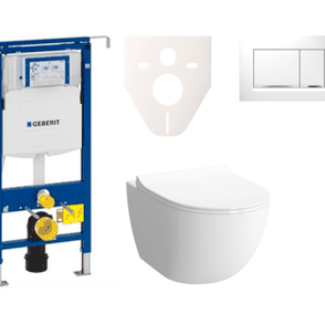 Cenovo zvýhodnený závesný WC set Geberit do ľahkých stien / predstenová montáž + WC VitrA VitrA Shift SIKOGES4N5