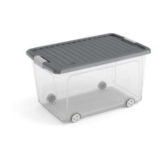 Plastový úložný box s vekom 56,5x39x31,5 cm W box L – KIS