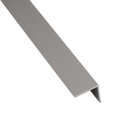Profil uholníkový samolepiaci PVC  strieborný matný 19.5x19.5x1000