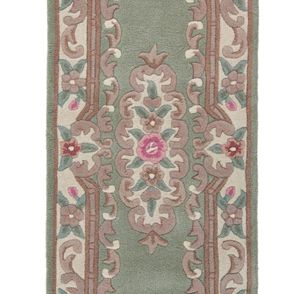 Flair Rugs koberce Ručne všívaný behúň Lotus premium Green - 67x210 cm