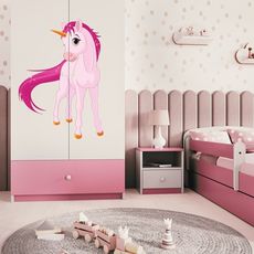 Kocot kids Detská skriňa Babydreams 90 cm jednorožec ružová II