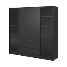 Piaski Šatní skříň Kelly 4D RD s policemi 206 cm černá