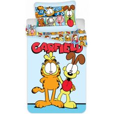 Posteľné obliečky do detskej postieľky kocúr Garfield - 100% bavlna - 40 x 60 + 100 x 135 cm