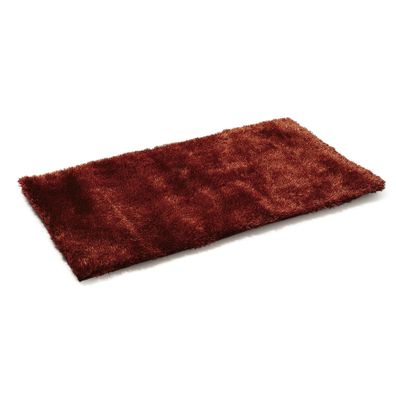 Estila Moderný dizajnový obdĺžnikový koberec Remy s vysokým vlasom v červenej farbe 120 cm