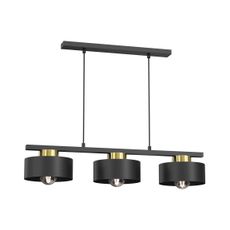 Luster na lanku MARTI 3xE27/15W/230V čierna/zlatá