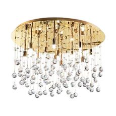 Ideal Lux - LED Krištáľové stropné svietidlo MOONLIGHT 15xG9/3W/230V pr. 80 cm zl