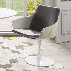 Estila Biela futuristická moderná otočná stolička VITO biela