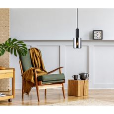 ITALUX PND-5581-1-BK+SG - Luster na lanku SARDO 1xE27/40W/230V čierna