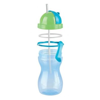 TESCOMA detská fľaša so slamkou BAMBINI 300 ml, zelená, modrá