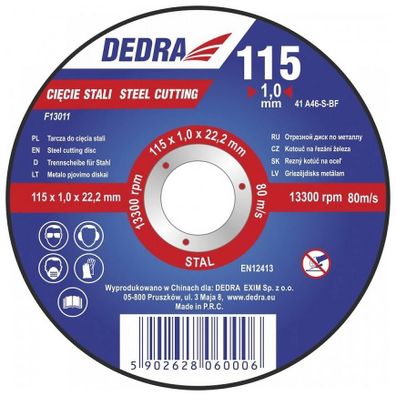 Rezný kotúč na nerezovú oceľ 115x1,0x22,2 mm