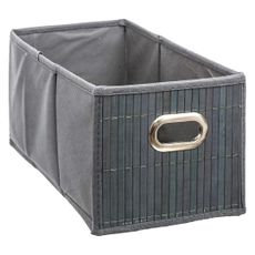 Úložný box Bamboo, 15x15x31 cm, sivá